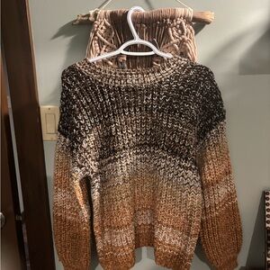 Cleo Brown and Cream Knit Sweater